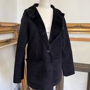 Black fleece coat